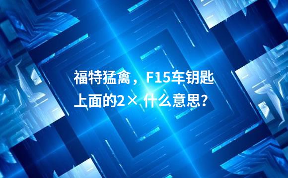 福特猛禽，F15车钥匙上面的2× 什么意思？
